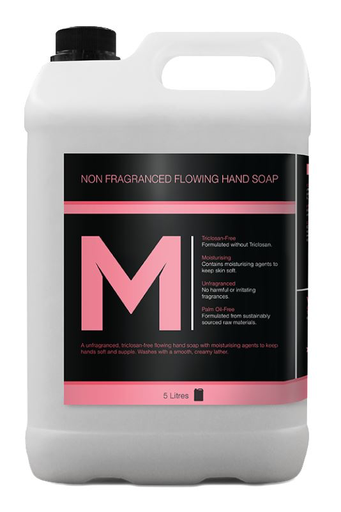 Non Fragranced Flowing Hand Soap - Clear, 5L Refill Bottle 