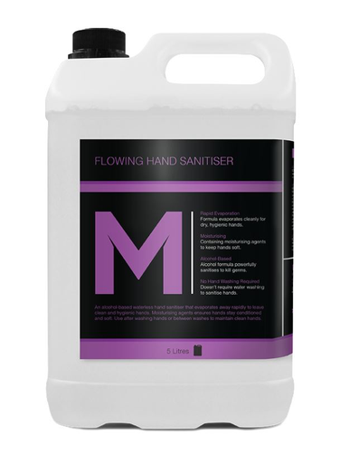 [MPH28080] Flowing Hand Sanitiser - Clear, 5L Refill Bottle, 70% Ethanol