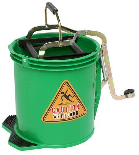 [MPH33573] Metal Wringer Bucket - Green, 16L Capacity
