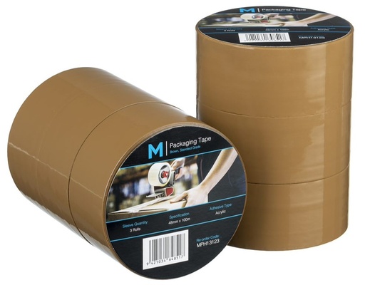 Regular Acrylic Packaging Tape - Brown, 48mm x 100m x 45mu