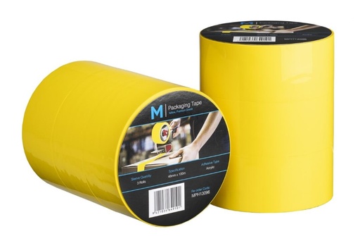 Premium Acrylic Packaging Tape - Yellow, 48mm x 100m x 55mu