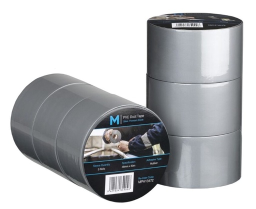 PVC Utility Duct Tape - Silver, 48mm x 30m x 150mu