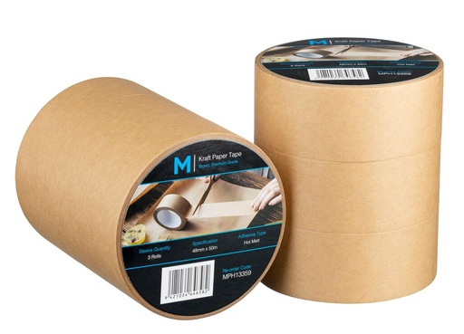 Kraft Paper Packaging Tape - Tan, 48mm x 50m x 125mu