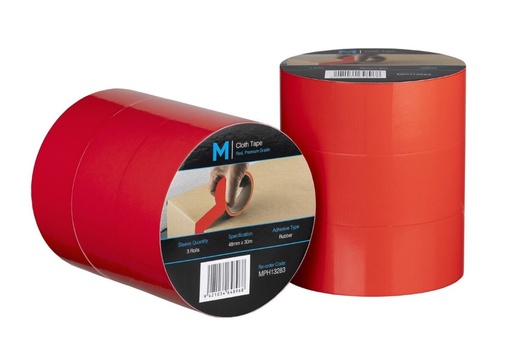 Premium Cloth Tape - Red, 48mm x 30m x 250mu