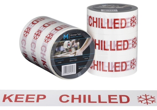 Message Tape Keep Chilled - White/Red, 48mm x 100m x 50mu