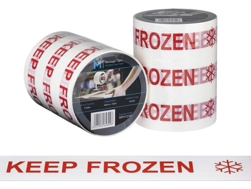 Message Tape Keep Frozen - White/Red, 48mm x 100m x 50mu