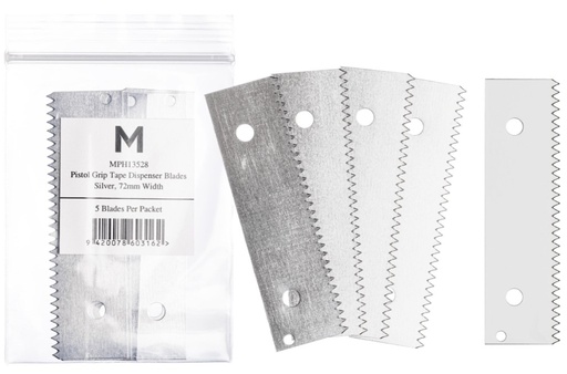 [MPH13528] Pistol Grip Dispenser Replacement Blade - Silver, 72mm Size 5 Blades/Pack