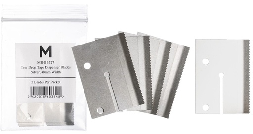 [MPH13527] Tear Drop Dispenser Replacement Blade - Silver, 48mm Size 5 Blades/Pack