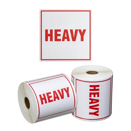 Handling Label Heavy - White/Red, 99mm x 99mm 500 Labels/Roll