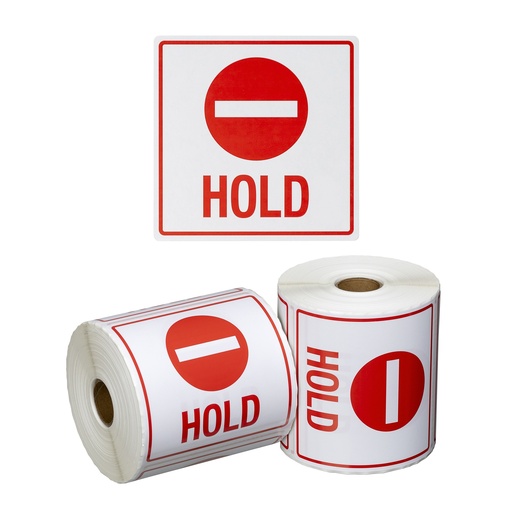 Handling Label Hold - White/Red, 99mm x 99mm 500 Labels/Roll