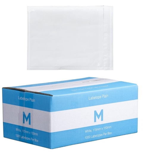 [MPH15984] Plastic Labelope Plain - White, 115mm x 150mm 1000 Labelopes/Box