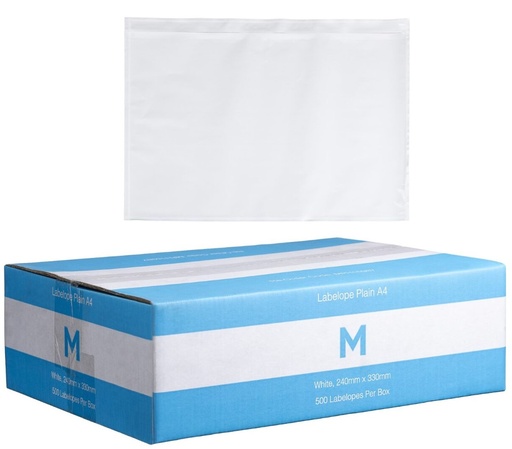 [MPH15987] Plastic Labelope Plain A4 - White, 240mm x 330mm 500 Labelopes/Box
