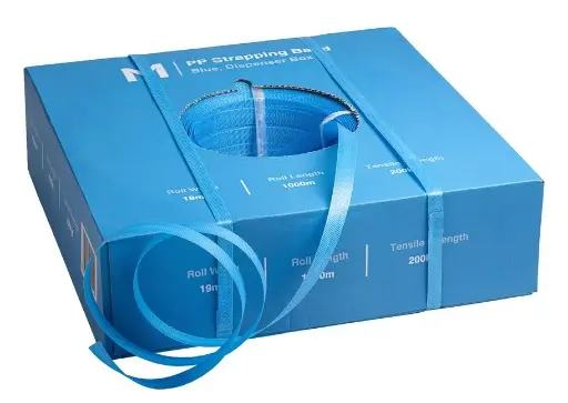 [MPH11300] Polypropylene Hand Strapping Band - Blue, 19mm x 1000m x 0.65mm, 200kgf
