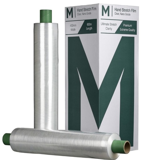 [MPH8000] Prestretch Hand Stretch Film - Clear, 450mm x 600m x 6mu (1) *Extended Core
