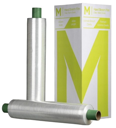 [MPH8010] Prestretch Hand Stretch Film - Clear, 450mm x 400m x 9mu (1) *Extended Core  