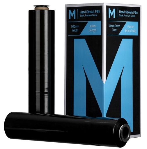 [MPH8050] Cast Hand Stretch Film - Black, 500mm x 400m x 15mu