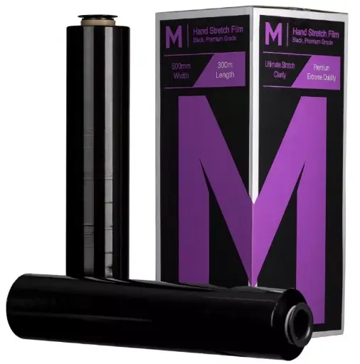 [MPH8070] Cast Hand Stretch Film - Black, 500mm x 300m x 20mu