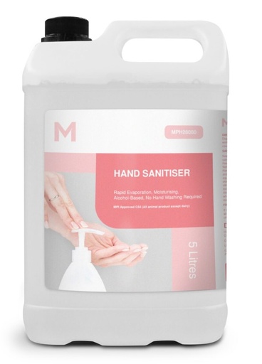 Flowing Hand Sanitiser - Clear, 5L Refill Bottle