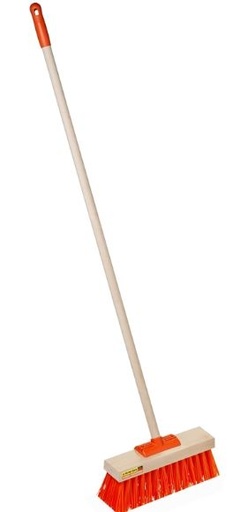 [MPH33898] Hi-Visibility Yard Broom - Orange, 355mm x 28mm x 1350mm, Stiff Bristles