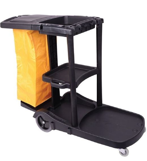 [MPH33614] Premium Cleaning Cart - Black, 3 Tier