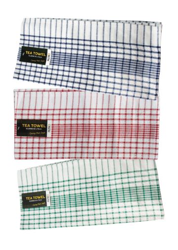Deluxe Terry Tea Towel - Red, 500mm x 750mm, 130g *100% Cotton