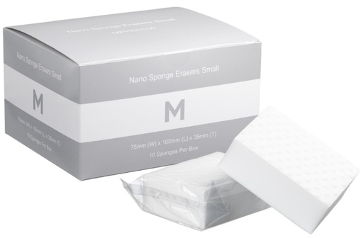 Nano Sponge Erasers Small - White, 75mm x 100mm x 35mm