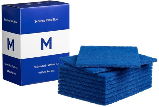 Regular Scouring Pads - Blue, 150mm x 200mm x 8mm 10 Pads
