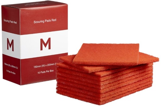 Regular Scouring Pads - Red, 150mm x 200mm x 8mm