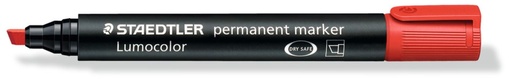 Staedtler Permanent Marker - Red, Chisel Tip 10 Markers
