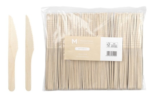 Wooden Knife - Natural, 160mm Long, FSC 100%® 100/Pack