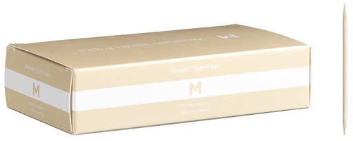 Wooden Tooth Picks Unwrapped - Natural, 2mm x 65mm Long, FSC 100%® 1000/Pack