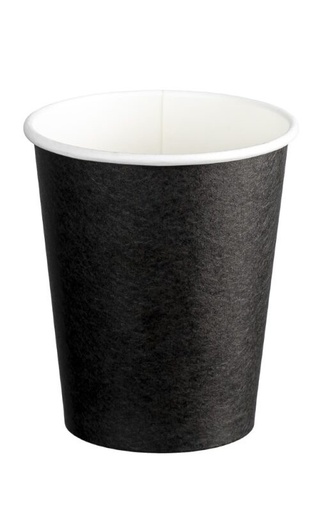 Single Wall PE Paper Cups - Black, 8oz, 280ml 50 Cups *80mm Diameter