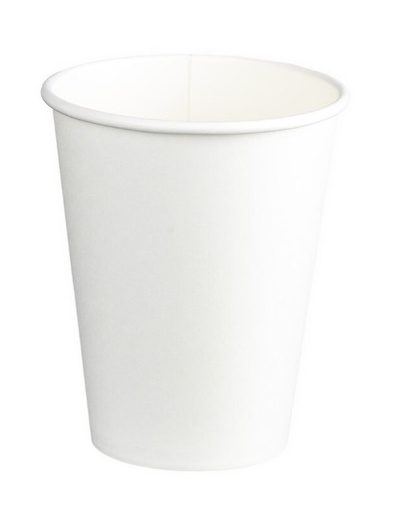 Single Wall PE Paper Cups - White, 12oz, 390ml 50 Cups *90mm Diameter