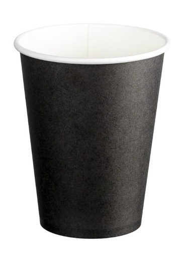 Single Wall PE Paper Cups - Black, 12oz, 390ml 50 Cups *90mm Diameter