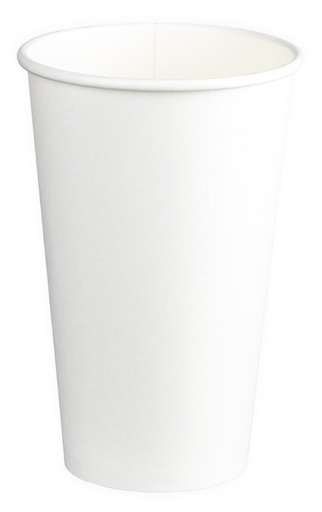 Single Wall PE Paper Cups - White, 16oz, 510ml 50 Cups *90mm Diameter