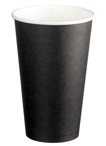 Single Wall PE Paper Cups - Black, 16oz, 510ml 50 Cups *90mm Diameter