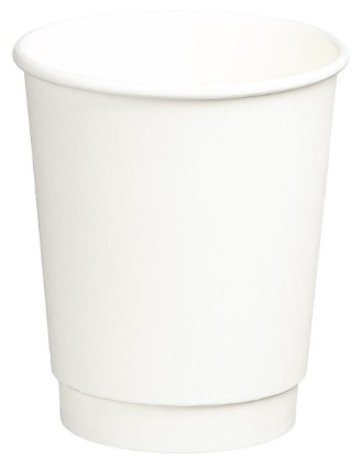 Double Wall PE Paper Cups - White, 8oz, 280ml 25 Cups *80mm Diameter