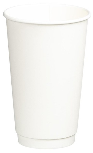 Double Wall PE Paper Cups - White, 16oz, 510ml 25 Cups *90mm Diameter