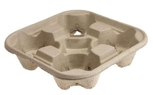 Cardboard Cup Holders - Brown, 4 Cup Capacity *Fits 80mm / 90mm Cups