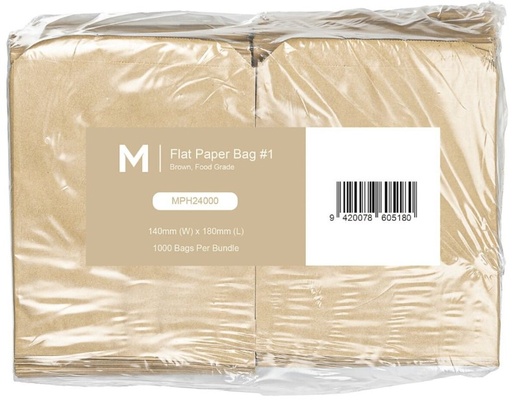 [MPH24000] Paper Bag #1 - Brown, 140mm x 180mm, 40gsm 1000 Bags/Pack
