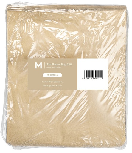 [MPH24045] Paper Bag #10 - Brown, 305mm x 360mm, 50gsm 500 Bags/Pack 