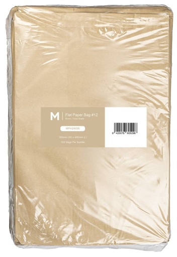 [MPH24055] Paper Bag #12 - Brown, 305mm x 460mm, 50gsm 500 Bags/Pack 