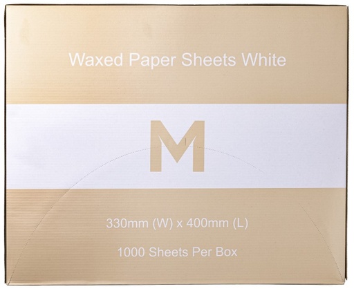 Waxed Paper Sheets Large - White, 330mm x 400mm, 40gsm 1000 Sheets/Pack