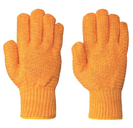 Cotton Honeycomb Grip Glove - Orange, Universal Size, 7 Gauge 12 Pair/Pack 