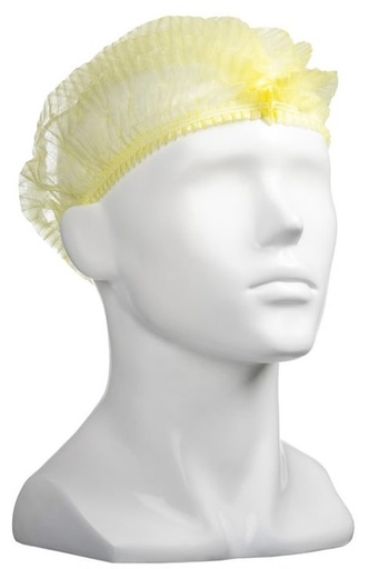 Polypropylene Crimp Hats - Yellow, 530mm Wide, 12gsm 100 Hats/Pack   