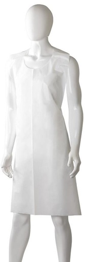 Polyethylene Back Tie Apron - White, 800mm x 1250mm x 30mu 50 Aprons *Heavy Duty 