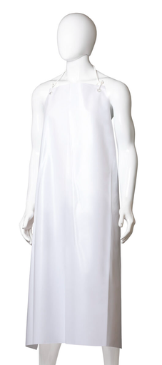 Reusable PVC Apron with Hooks - White, 900mm x 1200mm, 300mu