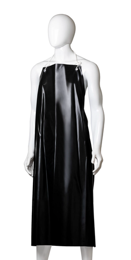 Reusable PVC Apron with Hooks - Black, 900mm x 1200mm, 300mu
