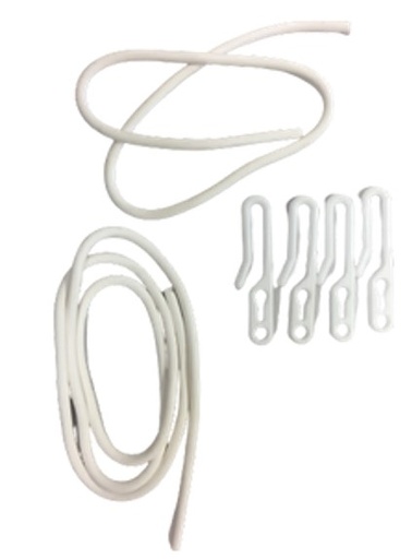 PVC Apron Waist Hooks - White, 450mm Length 1 Set/Pack