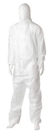 SMS Coverall Type 5/6 - White, 3XL, 50gsm *Breathable Coverall
